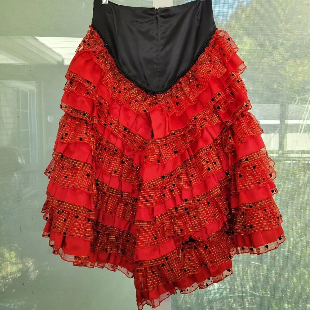 Four Dresses in One. Handmade Unique Black and Red Satiny Dress Size MD-LG - Picture 13 of 16